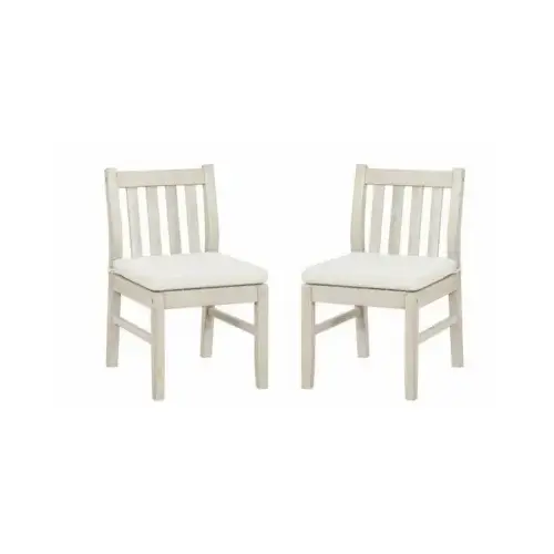 Set of 2 Svana Wood Dining Chair, Beige Cushions Set of 2 Svana Wood Dining Chair, Beige Cushions
