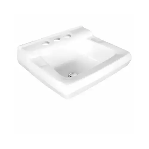 Commercial Lavatory Sink, Wall Mount, White Vitreous China, 20-1/2 x 17-5/8 In. Commercial Lavatory Sink, Wall Mount, White Vitreous China, 20-1/2 x 17-5/8 In.