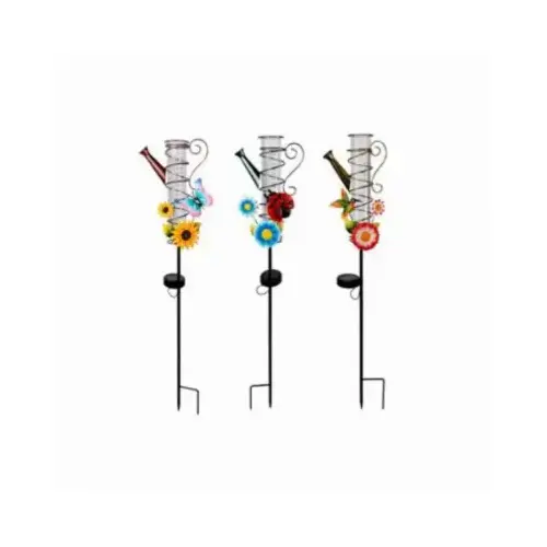 Solar LED Watering Can Rain Gauge Stick Light, Assorted Designs, 30 In. High Solar LED Watering Can Rain Gauge Stick Light, Assorted Designs, 30 In. High