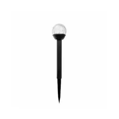 Solar LED Pathway Light, Black Finish, Crackle Glass Ball, 13 In. High Solar LED Pathway Light, Black Finish, Crackle Glass Ball, 13 In. High