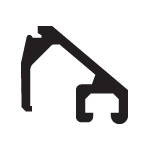 CRL-U.S. Aluminum M55111 Clear Anodized Beveled Door Glass Stop for 1/4" Glass - 24'-2" Stock Length