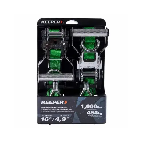 16'x1.25" Tie Down - pair Green 16'x1.25" Tie Down - pair Green