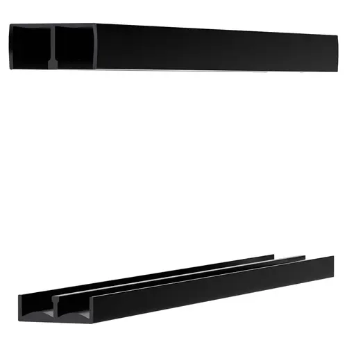 1/4" Plastic track assembly Satin Black - 72" Length