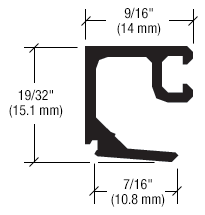 CRL-U.S. Aluminum M55011 Door Glass Stop for 1/4" Glass, Clear Anodized Class 1 - 24'-2" Stock Length