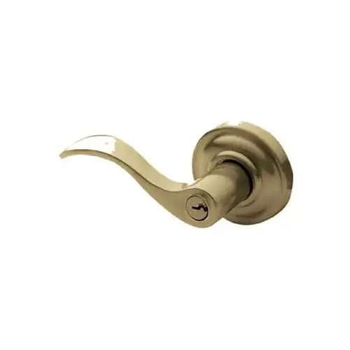 Left Hand 5255 Wave Lever Emergency Egress Keyed Entry Vintage Brass Finish