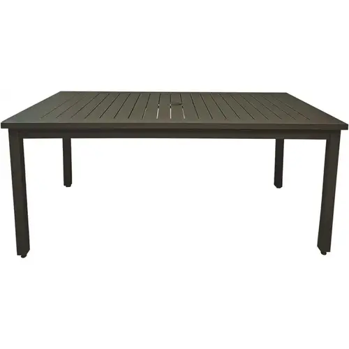 69x39 Inch Easy-To-clean Slatted Aluminum Table, Black