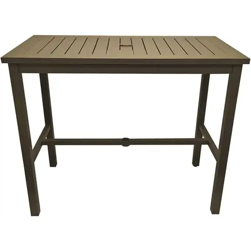 51x28 Sigma Bar Height Table, 100% Aluminum, Fusion Bronze