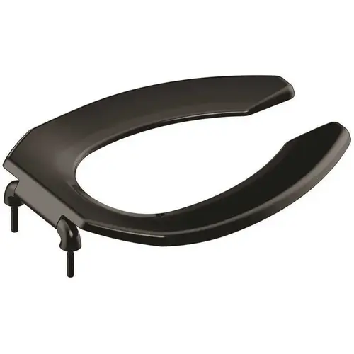 Plastic Elongated Toilet Seat Black Open Front -No Lid Plastic Elongated Toilet Seat Black Open Front -No Lid