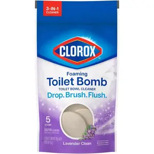 CLOROX 60602-XCP6 Toilet Bowl Cleaner Foaming Lavender Scent 5.3 oz Tablet - pack of 6