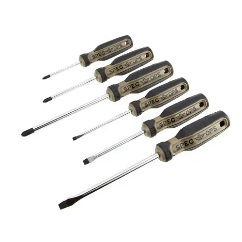 Spec Ops Screwdriver Set, 6-Piece, Polypropylene/TPR/Steel, Black/Flat Dark Earth Spec Ops Screwdriver Set, 6-Piece, Polypropylene/TPR/Steel, Black/Flat Dark Earth