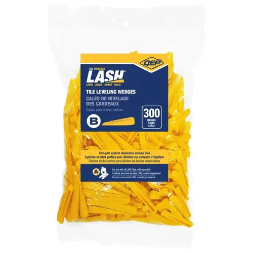 Lash Leveling Wedge, 2 in Thick, Plastic, Yellow - pack of 300