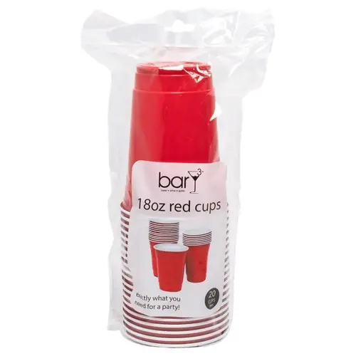 Cup BarY3 18 oz Red Plastic High Gloss Cup BarY3 18 oz Red Plastic High Gloss