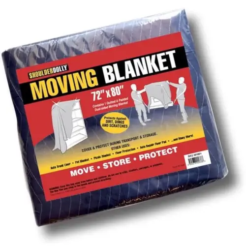 Movers Blanket 72" W X 80" L Blue - pack of 12