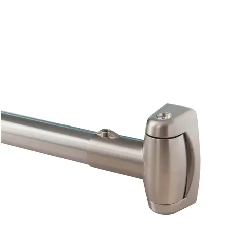 Curved Shower Rod With Swivel Flanges Satin Nickel