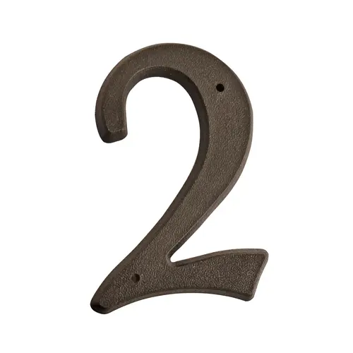 5-1/2" Script Style House Number Matte Black