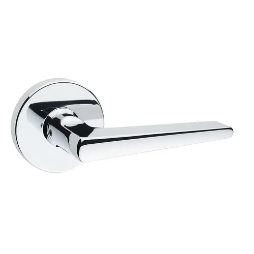 Round Rose Lever Polished Chrome