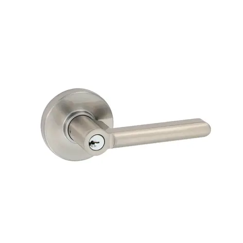 Round Rose Lever Satin Nickel