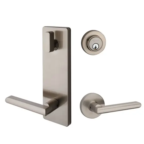 Round Rose Interconnected Lock Satin Nickel Round Rose Interconnected Lock Satin Nickel