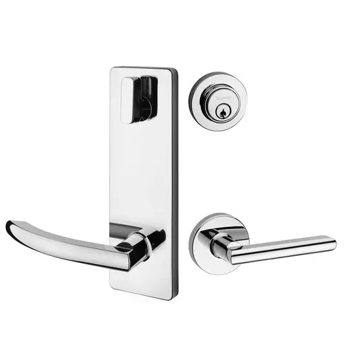 Round Rose Interconnected Lock Polished Chrome Round Rose Interconnected Lock Polished Chrome