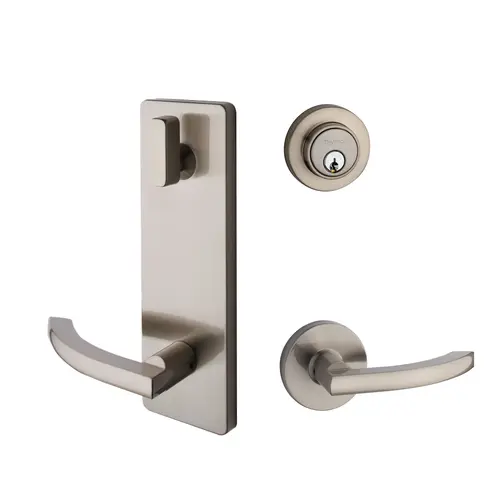 Round Rose Interconnected Lock Satin Nickel Round Rose Interconnected Lock Satin Nickel