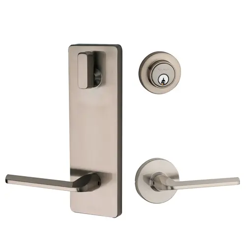 Round Rose Interconnected Lock Satin Nickel Round Rose Interconnected Lock Satin Nickel