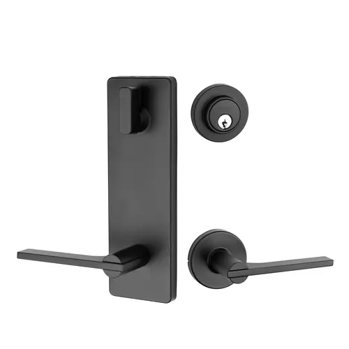 Round Rose Interconnected Lock Matte Black Round Rose Interconnected Lock Matte Black