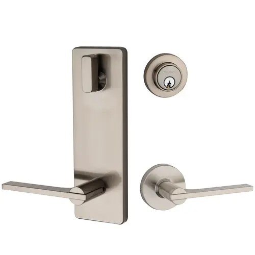Round Rose Interconnected Lock Satin Nickel Round Rose Interconnected Lock Satin Nickel