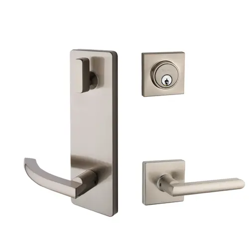 Square Rose Interconnected Lock Satin Nickel Square Rose Interconnected Lock Satin Nickel
