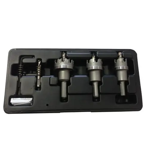 1/2" 3 Piece Carbide Tipped Hole Cutter Set 1/2" Size 3/16" Overall Uncoated (Bright)