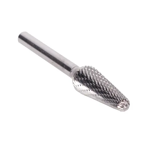 Cone Carbide Bur 3-3/16" Overall 1/4" Shank Uncoated (Bright) Cone Carbide Bur 3-3/16" Overall 1/4" Shank Uncoated (Bright)