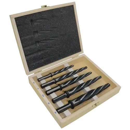 5 Piece Bridge Construction Reamer Set in Wooden Case