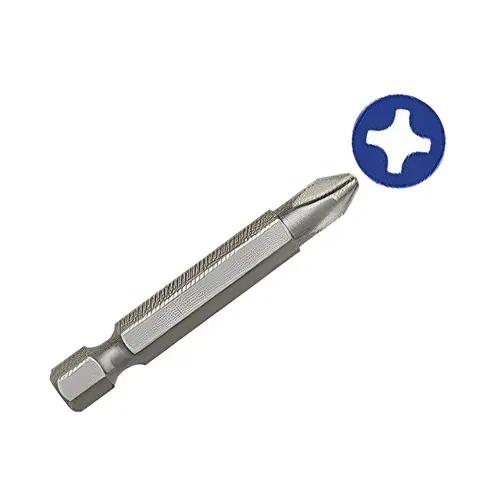 P1 Power Bit with 1/4 hex shank P1 Size 2-3/4" Overall Uncoated (Bright)