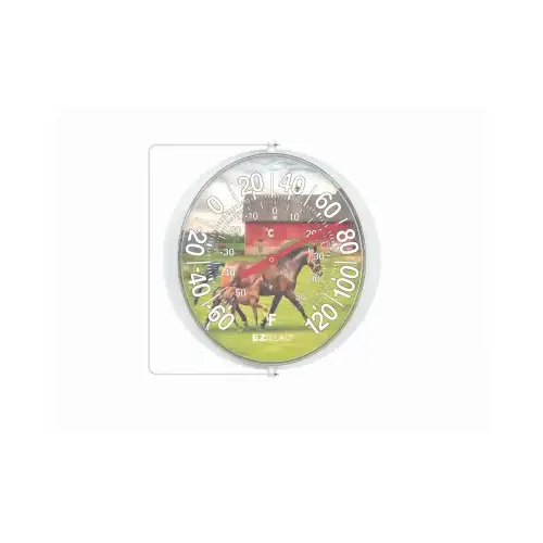 Horses & Barn Thermometer, 5.5 In. Dial