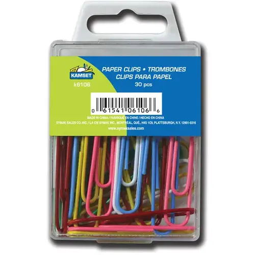 2" Paper Clips ASST Colors pack of 30