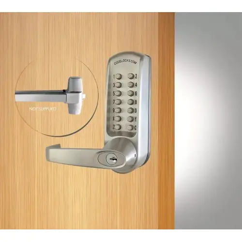 Panic Access Kit Mechanical Keypad Lock Trim for Exit Device Brushed Steel Finish