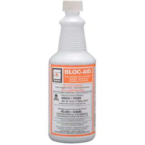 Bloc-Aid 1 Quart Drain Cleaner Red - pack of 12
