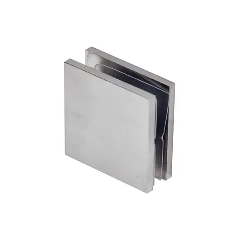 Brushed Chrome Square Style Hole-in-Glass Fixed Panel U-Clamp Brushed Chrome Square Style Hole-in-Glass Fixed Panel U-Clamp
