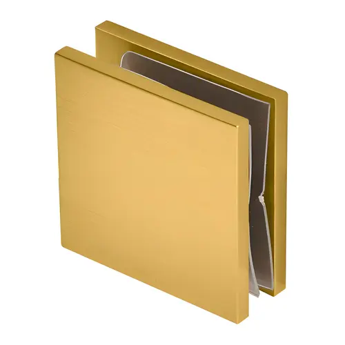 CRL SCU4MG Modern Gold Square Style Hole-in-Glass Fixed Panel U-Clamp Modern Gold Square Style Hole-in-Glass Fixed Panel U-Clamp
