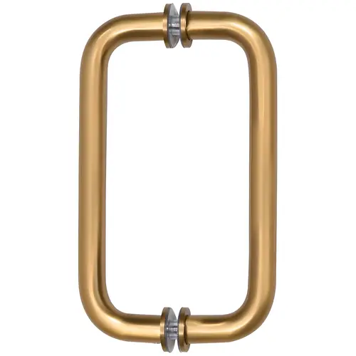 Modern Gold 8" Back-to-Back Solid Brass 3/4" Diameter Pull Handles with Metal Washers