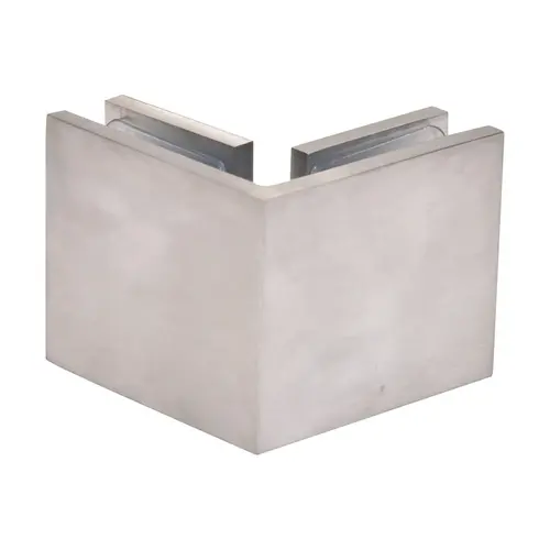 Brushed Chrome Square 90 Degree Glass-to-Glass Clamp Brushed Chrome Square 90 Degree Glass-to-Glass Clamp