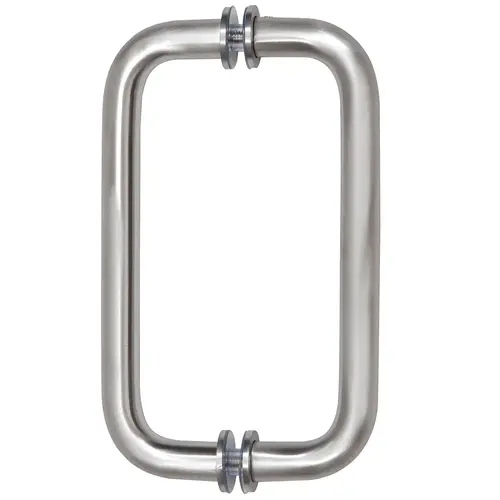 Brushed Chrome 8" Back-to-Back Solid Brass 3/4" Diameter Pull Handles with Metal Washers Brushed Chrome 8" Back-to-Back Solid Brass 3/4" Diameter Pull Handles with Metal Washers