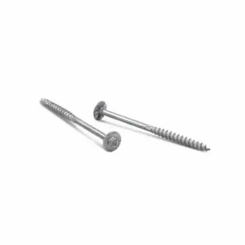 Screw, 0.276 in Thread, 4 in L, Serrated Thread, Washer Head, Hex Drive, Saw Tooth Point Hot-Dipped Galvanized - pack of 350 Screw, 0.276 in Thread, 4 in L, Serrated Thread, Washer Head, Hex Drive, Saw Tooth Point Hot-Dipped Galvanized - pack of 350