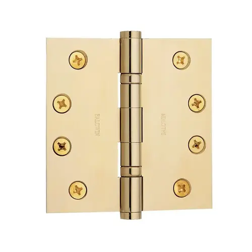 4" x 4" Ball Bearing Mortise Square Hinge Non-Removable Pin Lifetime Brass Finish 4" x 4" Ball Bearing Mortise Square Hinge Non-Removable Pin Lifetime Brass Finish