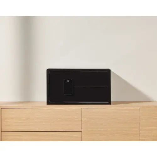 Safe, MyCube Touch Black Steel, Black biometric keypad High-gloss designer finish, with reinforced steel walls and tamper-proof door bolts Safe, MyCube Touch Black Steel, Black biometric keypad High-gloss designer finish, with reinforced steel walls and tamper-proof door bolts