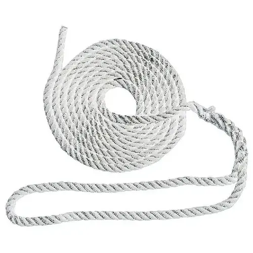 Dock Line Pre-Splice White Nylon - 1/2" x 20 ft
