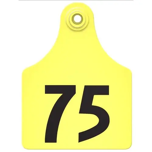Agritag Cow Tags Numbered 51 thru 75 - Yellow Agritag Cow Tags Numbered 51 thru 75 - Yellow