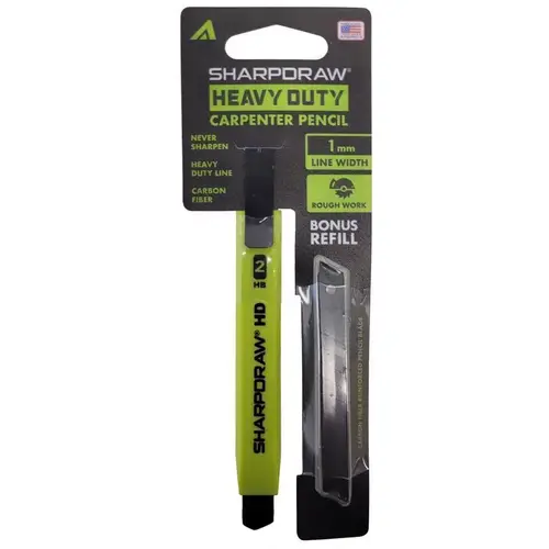Carpenter Pencil SharpDraw 7" L Green Green