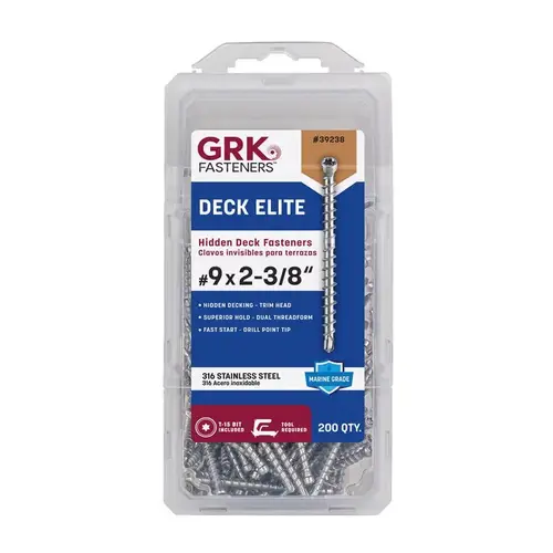 Deck Screws Fasteners No. 9" X 2-3/8" L Silver Star Trim Head Silver Deck Screws Fasteners No. 9" X 2-3/8" L Silver Star Trim Head Silver