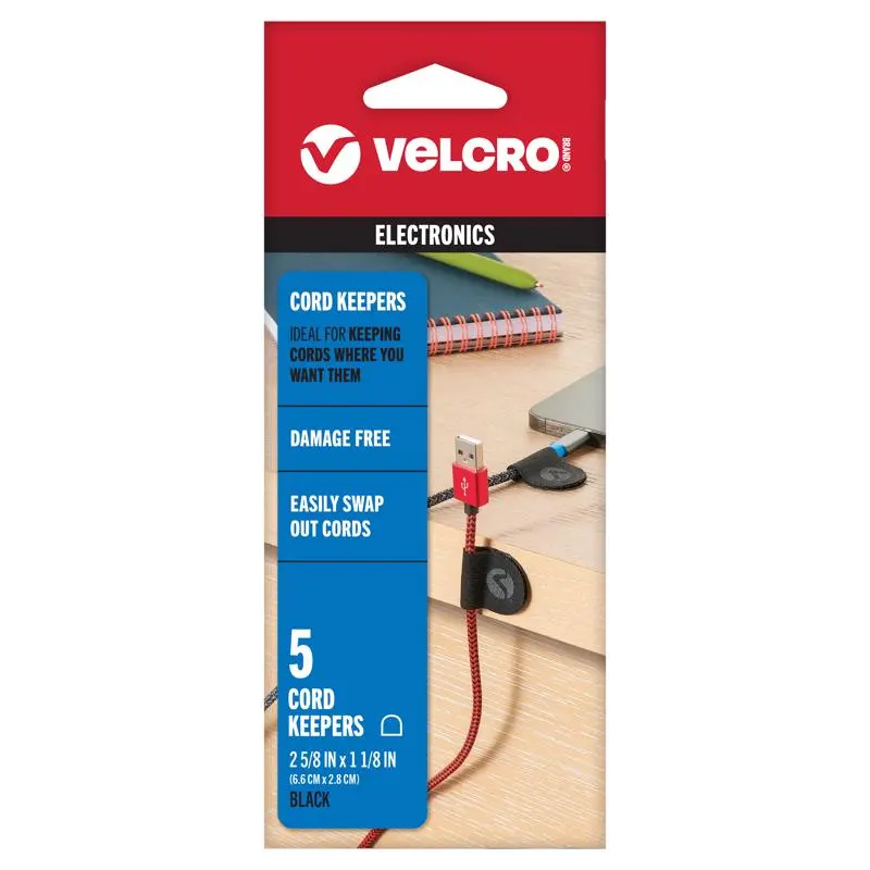 VELCRO Brand Cord Organizer Mini Nylon 2.63 L Black VEL-30820-USA