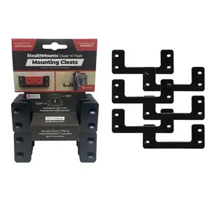 StealthMounts OM-CL-BLK-6 Cleat n' Feet Mounting Cleats Compatible with Milwaukee PACKOUT Black - pack of 6